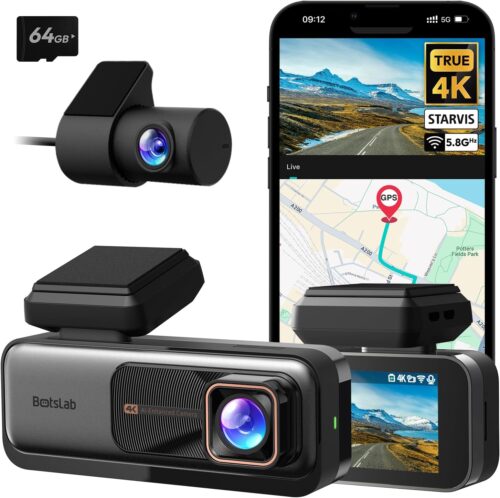 4K Front and Rear Dash Cam with GPS