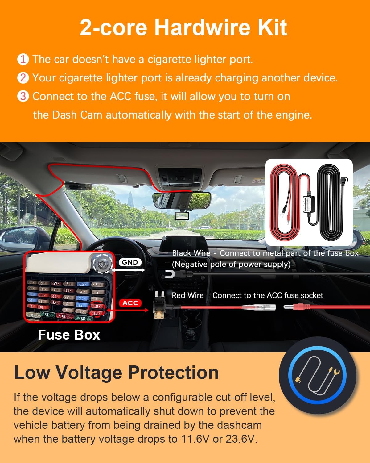 Mini USB Dash Cam Hardwire Kit - Image 3