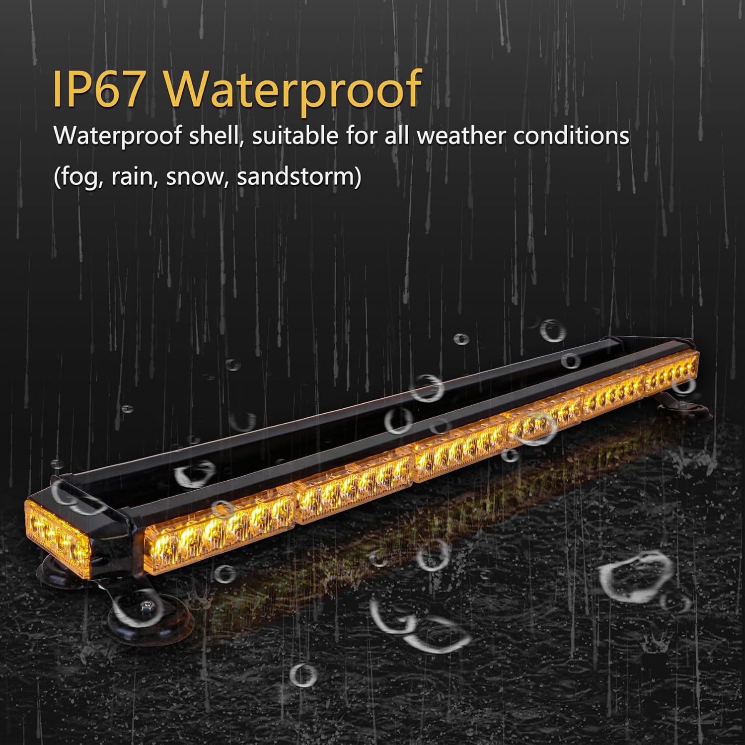 80 LED Amber Strobe Light Bar - Image 5
