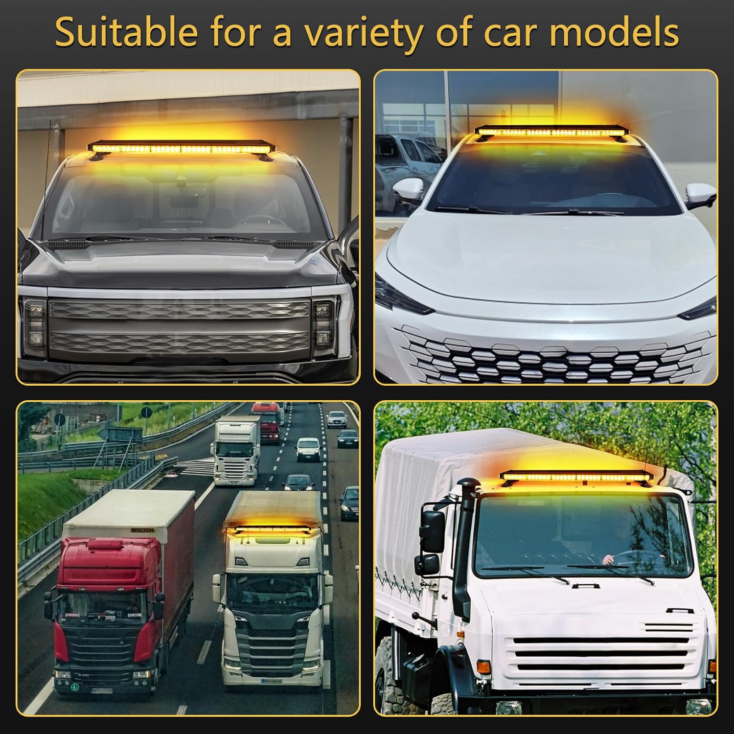 80 LED Amber Strobe Light Bar - Image 4