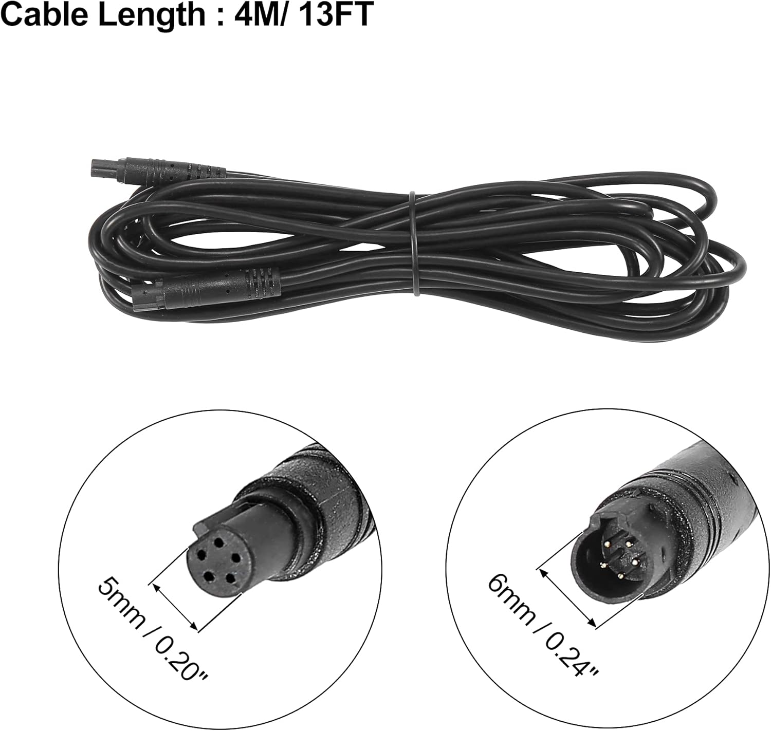 5 Pin Backup Camera Extension Cable – 4M Rear View Camera Extension Lead