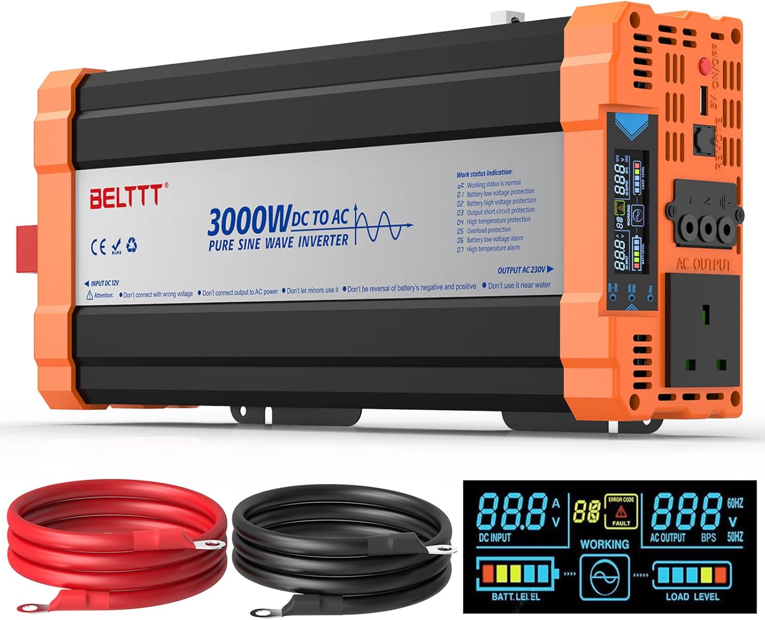 3000W Pure Sine Wave Power Inverter