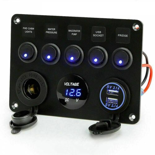 12V / 24V 5 Gang Switch Panel