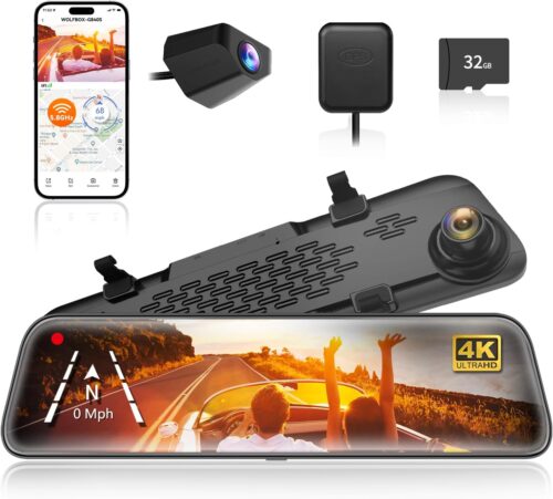 4k mirror dash cam front and rear