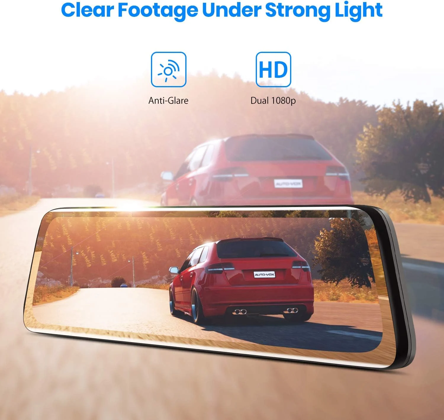 OEM Mirror Dash Cam Front and Rear – 1080P Smart Rear View Mirror with GPS & Parking Mode - Image 2