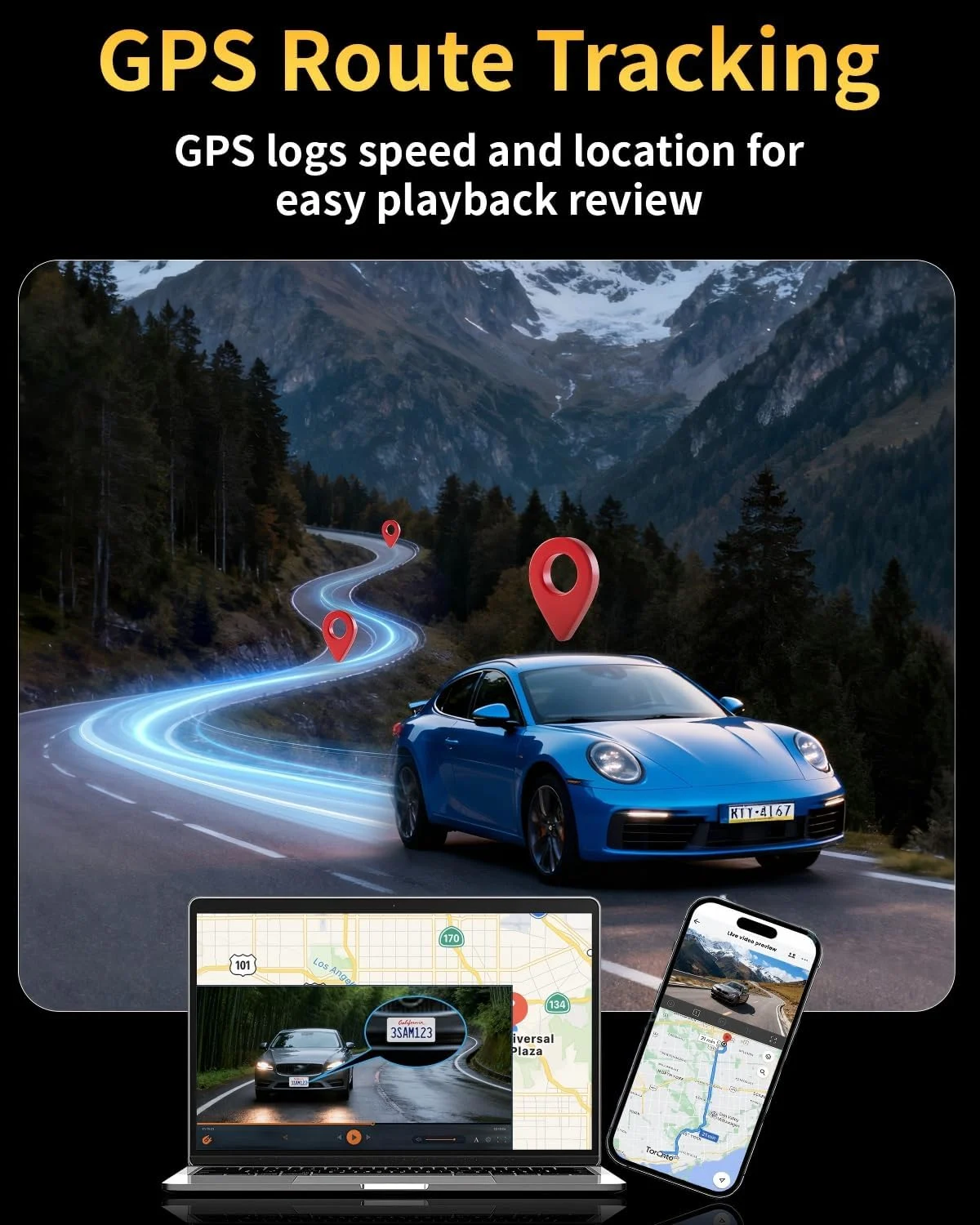 4 Channel 4K 360° Dash Cam with GPS, WiFi & Parking Mode - Image 8