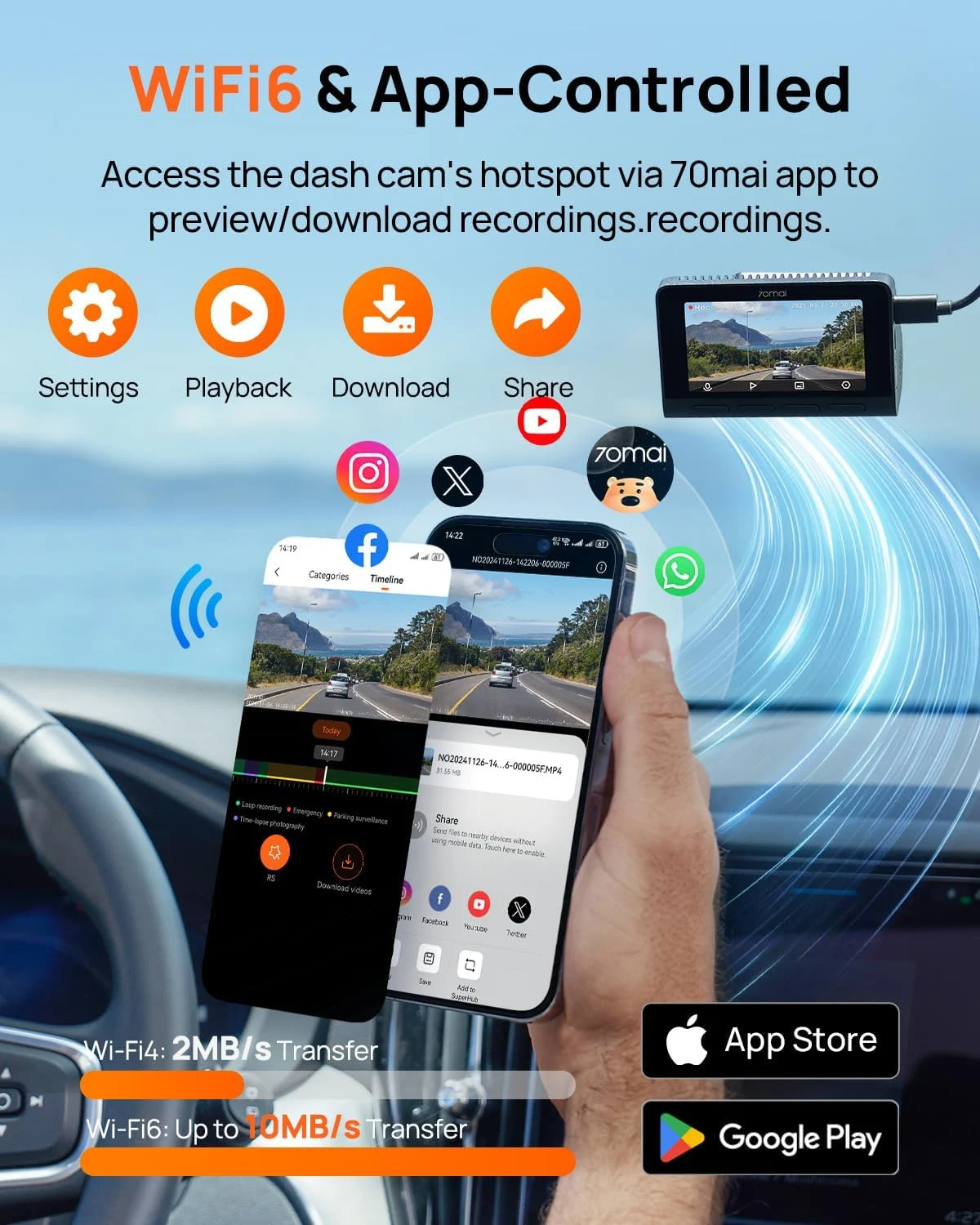 4K Front Dash Cam with GPS, WiFi, ADAS & Parking Mode - Image 9