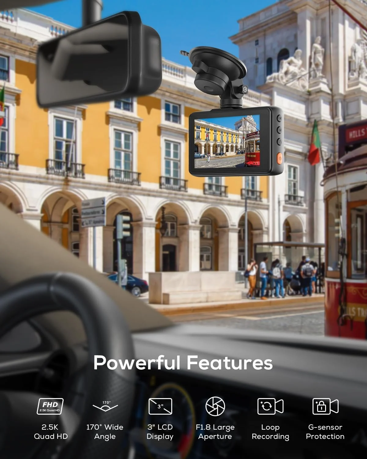 2.5K Dash Cam – QHD Car Camera with Night Vision & Parking Mode - Image 2