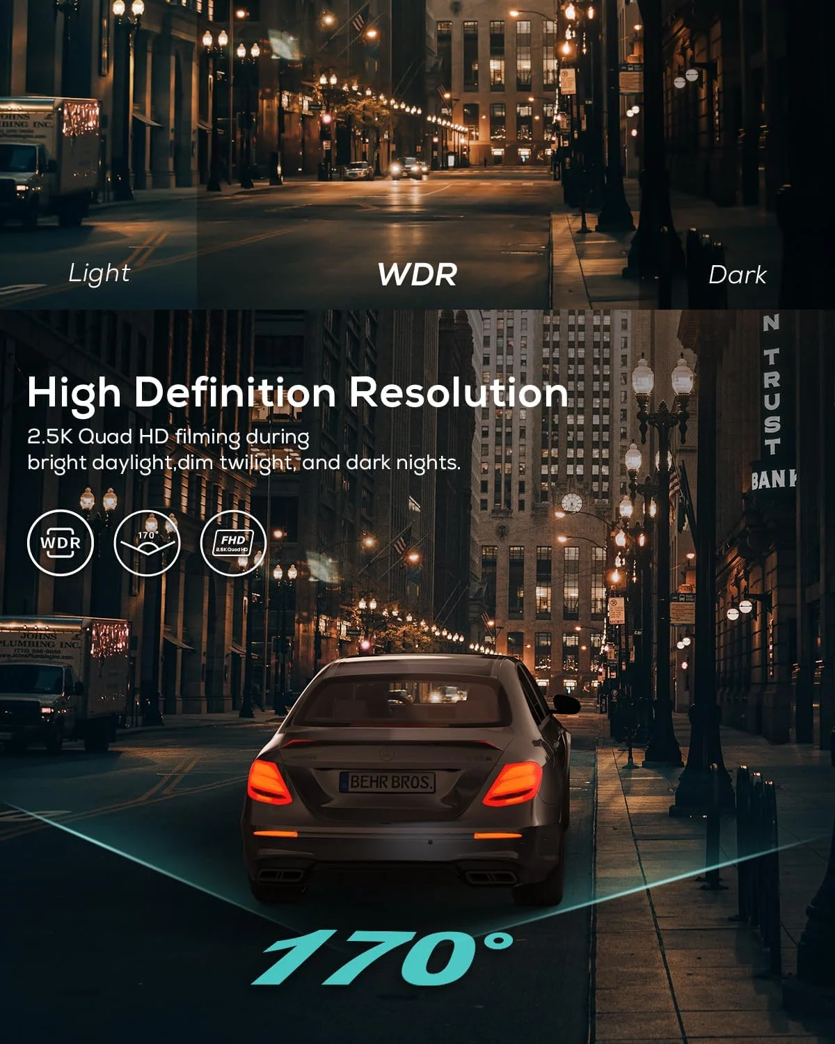 2.5K Dash Cam – QHD Car Camera with Night Vision & Parking Mode - Image 3
