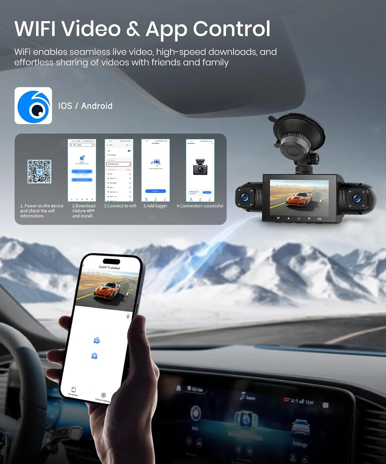 4 Channel 360° In-Cab Dash Camera with WiFi & Parking Mode - Image 4