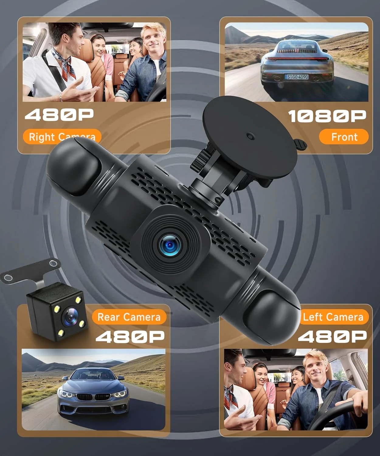 4 Channel 360° In-Cab Dash Camera with WiFi & Parking Mode - Image 5